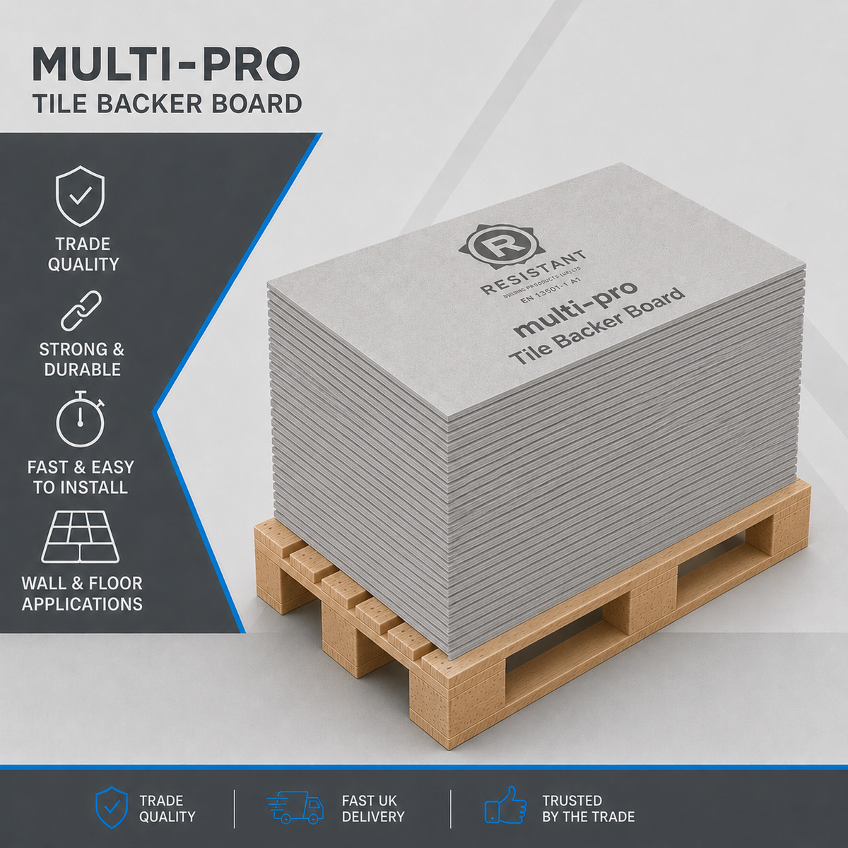 Multi-Pro Tile Backer Board 1200x800mm full pallet banded and ready for despatch