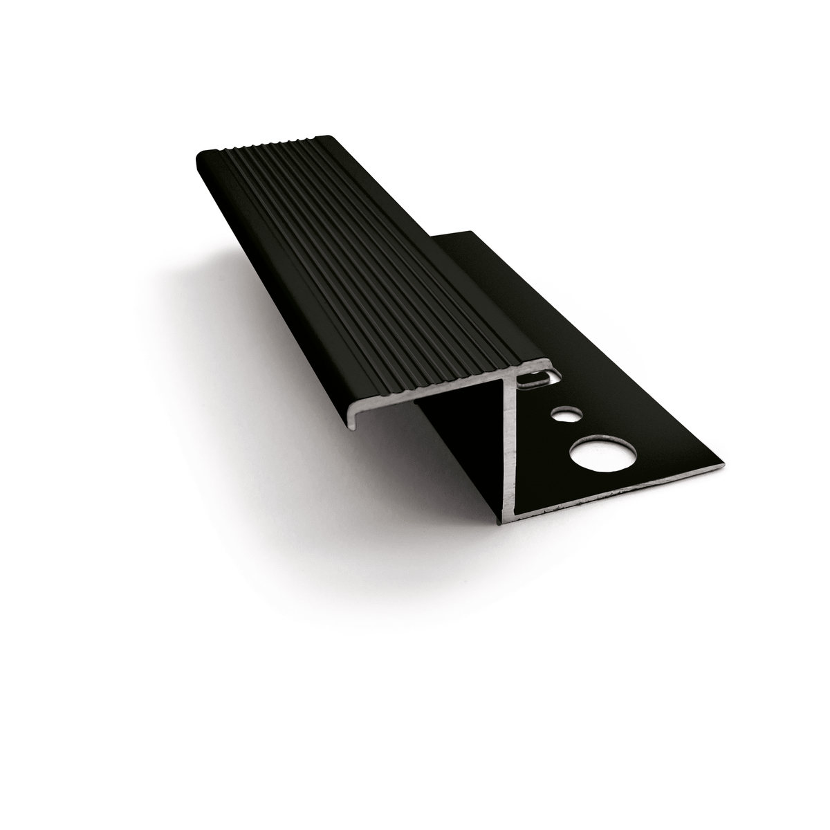 Genesis NLT225 outdoor aluminium tile-in step edge trim Matt Black