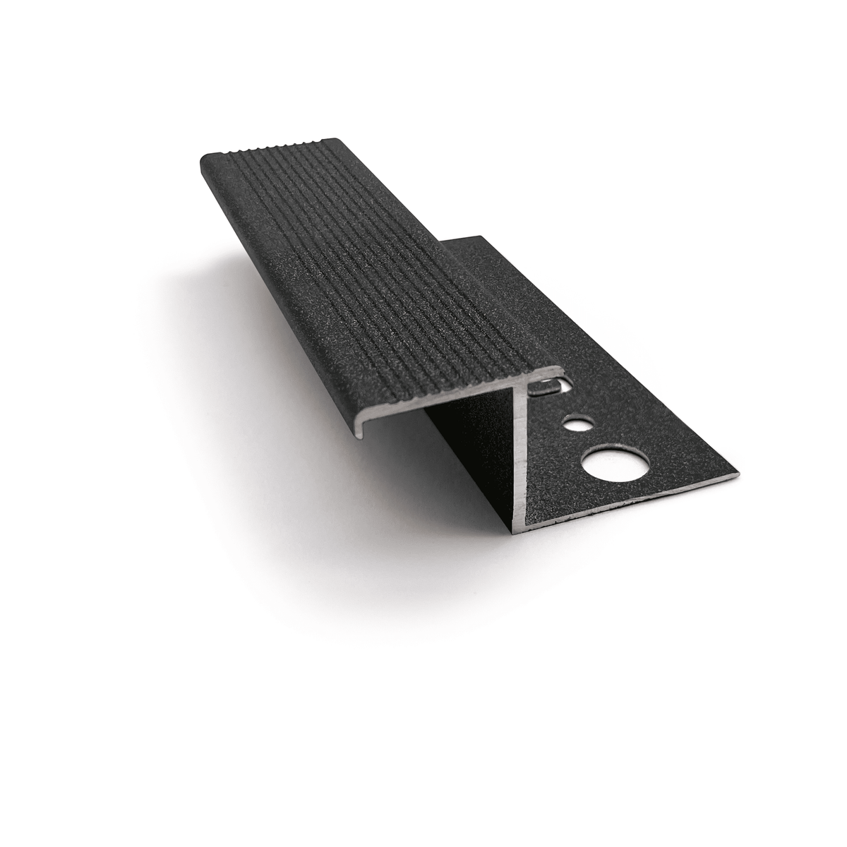 Genesis NLT225 outdoor aluminium tile-in step edge trim Dark Granite