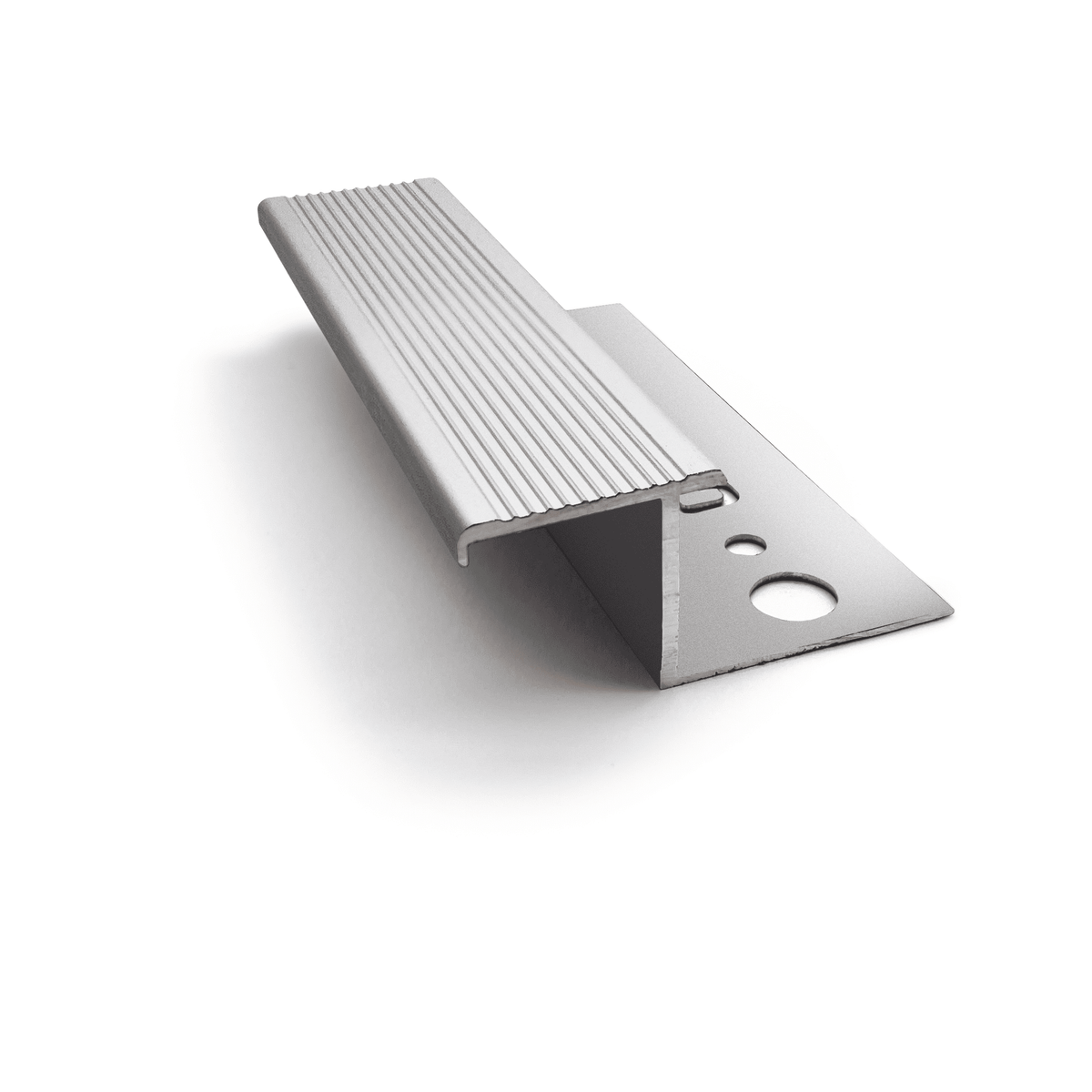 Genesis NLT225 outdoor aluminium tile-in step edge trim Matt Silver