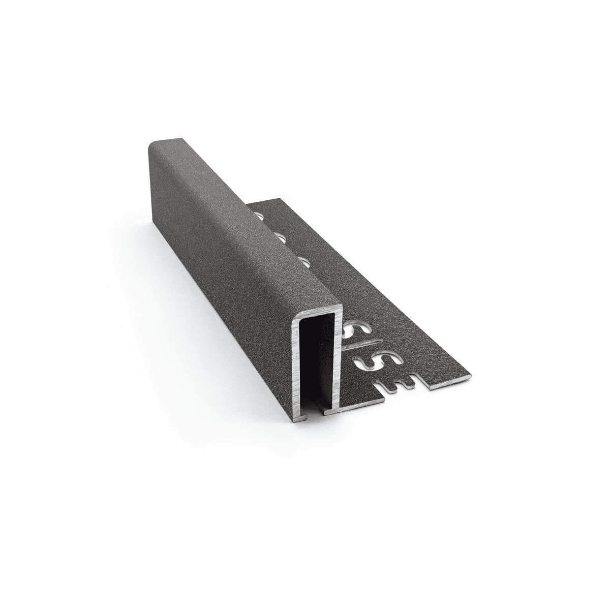 Genesis TDP225 outdoor aluminium square edge tile trim Dark Granite