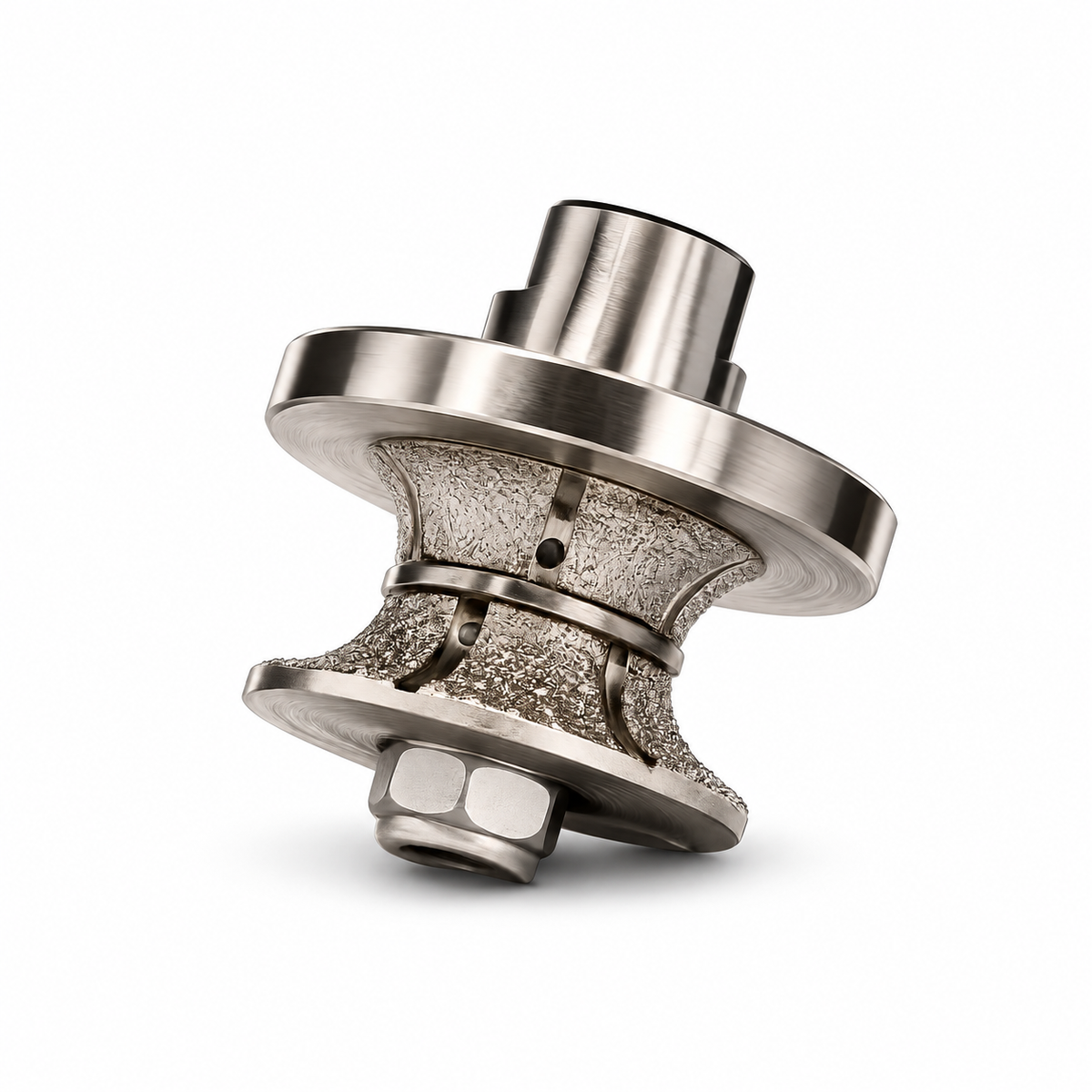 M14 full bullnose diamond profile wheel for shaping and rounding porcelain and stone tiles.
