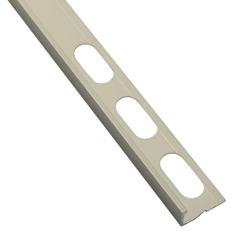 Beava Classic L-shape tile trim in Brushed Nickel finish — front view from the Beava Space Series colour range.