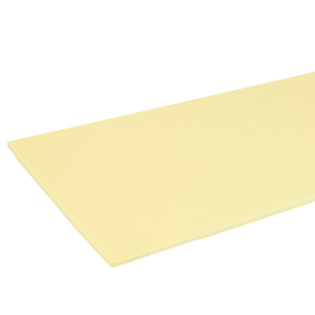 A pale yellow foam insulation board shown at an angle on a plain white background.