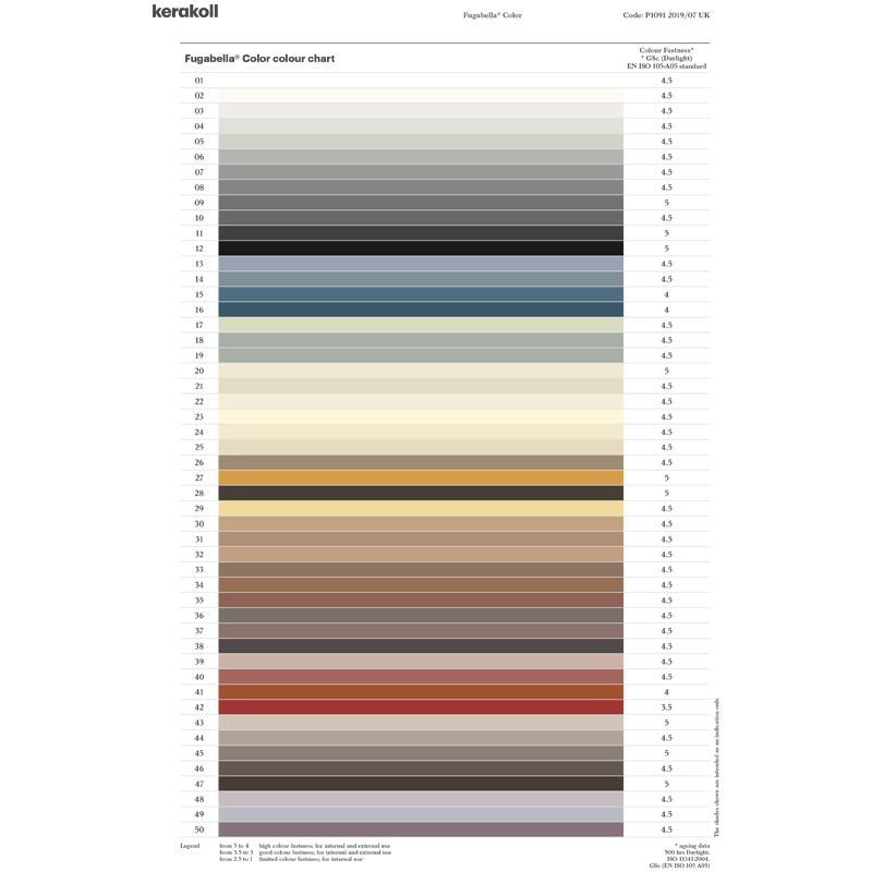 Kerakoll Silicone Colour reverse cartridge view — application instructions and technical information label