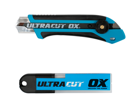 Ox Pro Snap Off Knife & 5 Blades Combo Pack – 1-Inch / 25mm
