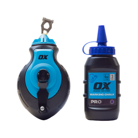 OX Pro Aluminium Kevlar Chalk Line Reel and Refill
