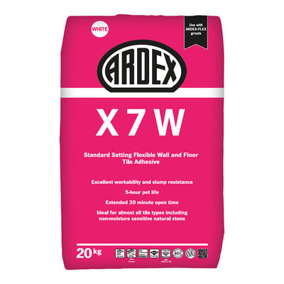 Ardex X7W Flexible Standard Set S1 Tile Adhesive White 20kg